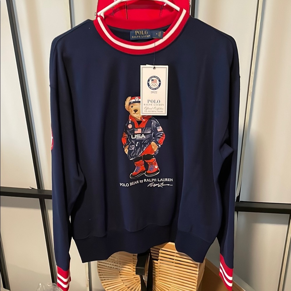 Polo by Ralph Lauren Navy Sweater with Bear Design